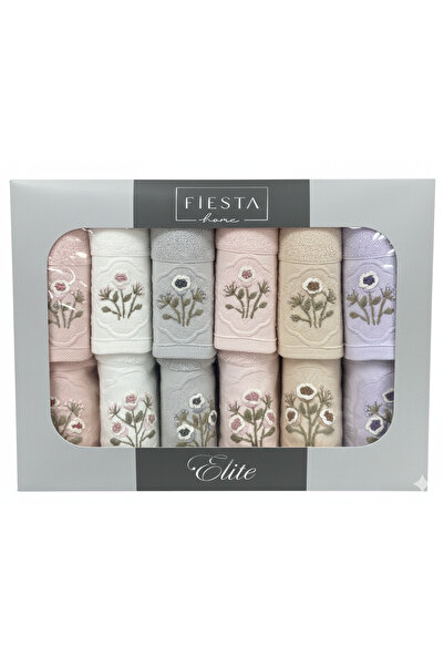 Fiesta Tekstil Handmade Embroidered Şebnem 12 Piece Towel Set with Mother and...