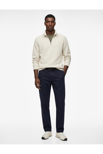 Koton Men'S Beige Half Zip Sweatshirt