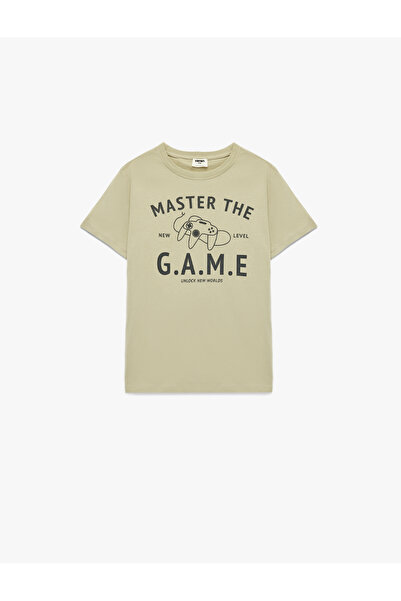 Koton تيشيرت قطن أخضر مطبوع للأولاد