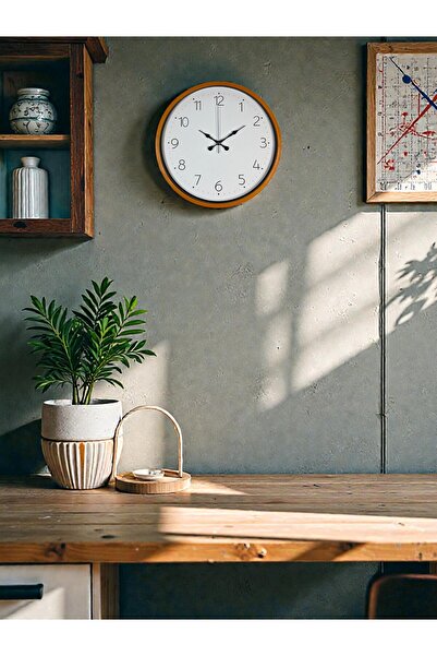 Leyaton 36 cm Orange Decorative Wall Clock Lwlhm-Ytrs345