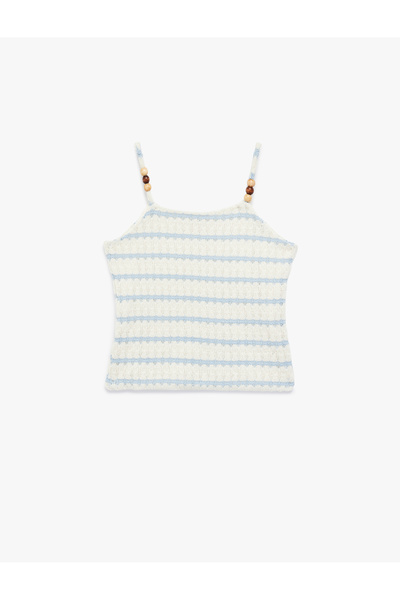 Koton Girl'S Blue Stripe Striped Tank Top