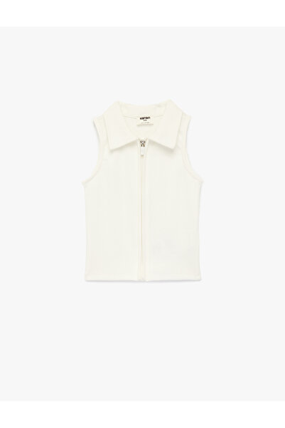 Koton Girl'S Ecru Crop Tank Top