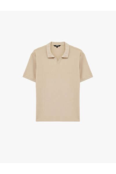 Koton Men'S Beige Men'S Tshirt Ss Polo