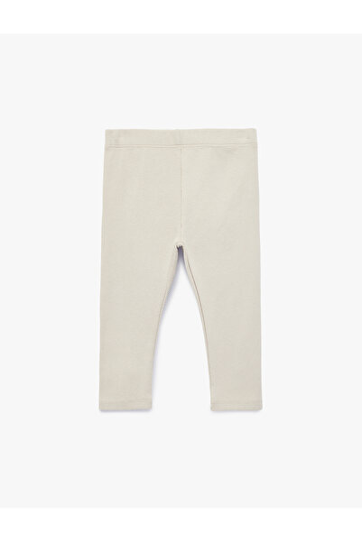 Koton Baby Girl'S Beige Basic Leggings