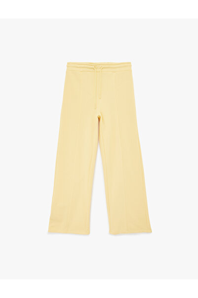 Koton Women'S Yellow Ribbed Sweatpants