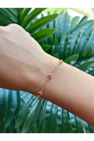 ARGENTAJEW 925 AYAR GÜMÜŞ GOLD MİNİ YONCA BİLEKLİK