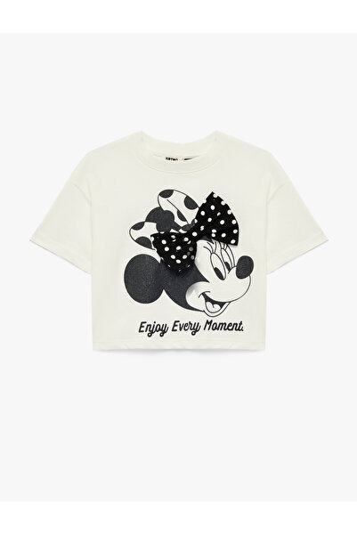 Koton Girl'S Ecru Cotton T-Shirt