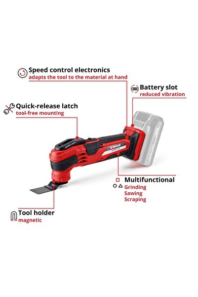 Einhell Expert Unealta multifunctionala fara fir Einhell VARRITO Power, Li-Ion, 18 V, fără baterie și încărcător