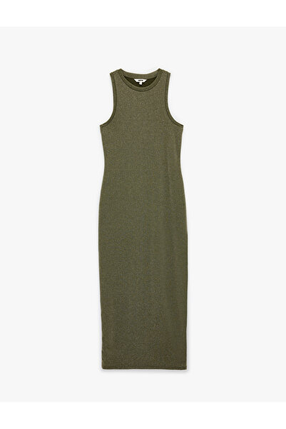 Koton Women'S Khaki Shimmer Pencil Dress