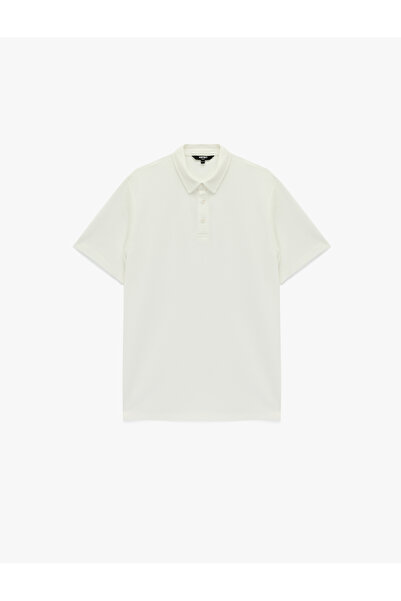 Koton Men'S White Polo Neck T-Shirt