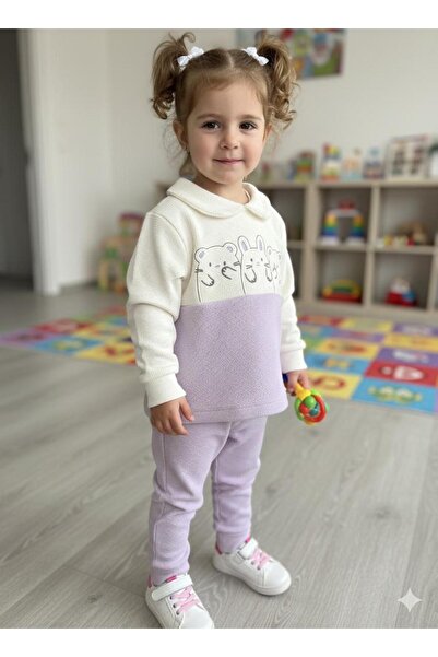 Yağmur Giyim Tuktuk 100% Cotton Lilac Collared Character Girl Set 6-18 Months...