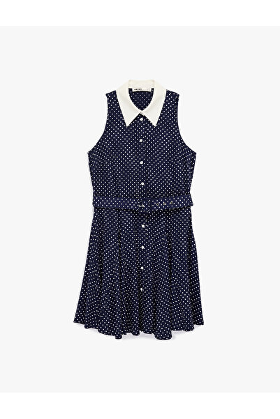 Koton فستان قصير بتصميم كحلي للنساء