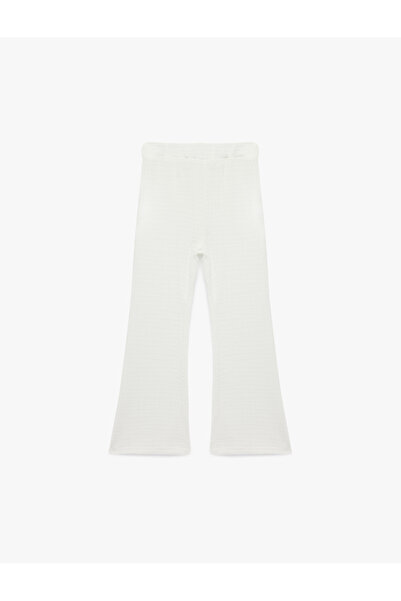 Koton Baby Girl'S Ecru Flared Leg Leggings