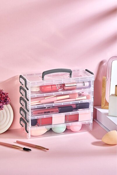 Bayev Organizator de machiaj Wish cu 5 niveluri și capac - Cutie de depozitar...