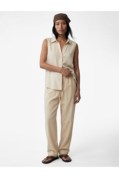Koton Women'S Beige Sleeveless Shirt