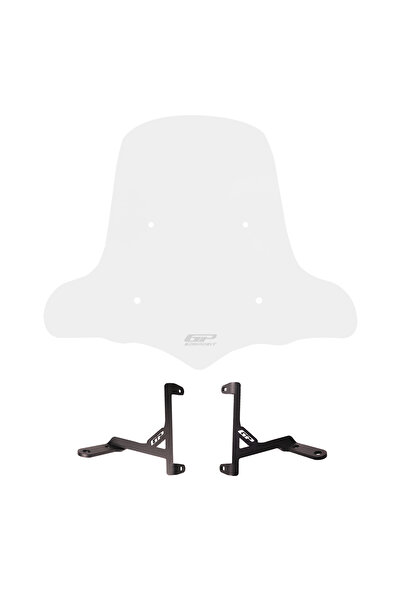 GP KOMPOZİT RKS VRS 125 2023-2025 Uyumlu Elcikli Ön Cam Şeffaf 50 cm