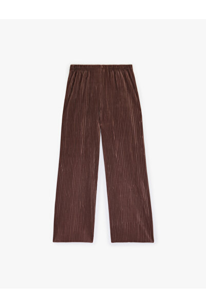 Koton Women'S Brown Pleated Pants