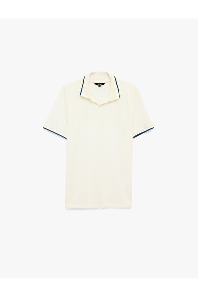 Koton Men'S Ecru Polo Neck T-Shirt