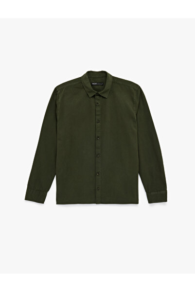 Koton Men'S Khaki Long Sleeve Shirt