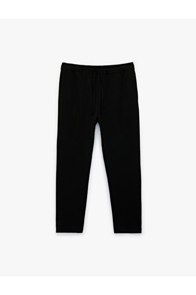 Koton Men'S Black Drawstring Classic Trousers