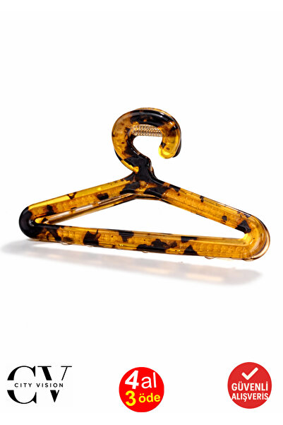 cityvision Hanger Design Brown Leopard Patterned Metal Hair Clip 8 cm - Styli...
