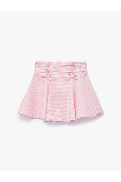 Koton Girl'S Pink Check Gingham Skirt