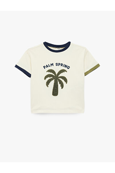 Koton Baby Boy Ecru Cotton T-Shirt