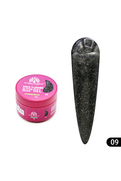 global fashion Τζελ μοντελοποίησης νυχιών 15 γρ., Disco Flashing Glitter Buil...