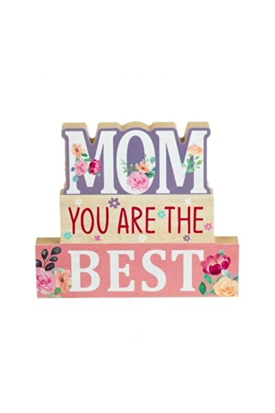OEM Decorațiune colorată din lemn cu flori „Mamă, ești cea mai bună”