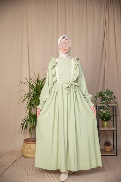 Nissra Ankanoor Ruffled and Lacy Modal Dress Anka265142