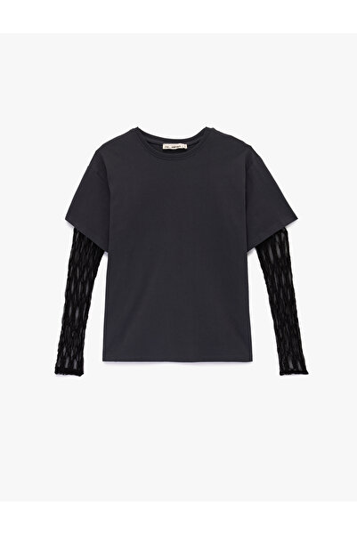 Koton Women'S Anthracite Teenage Tshirt Ls