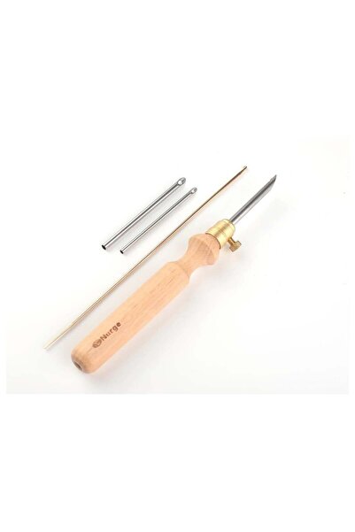 Liva Craft Ac de perforat Nurge Kalın, cu 3 ace, mâner din lemn, calitate de ...