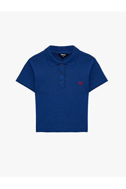 Koton Women'S Navy Polo Neck T-Shirt