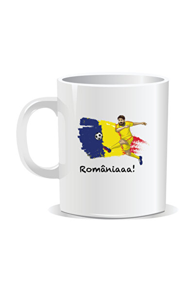OEM Cana personalizata cu mesaje pentru suporterii Romaniei, Romaniaaa