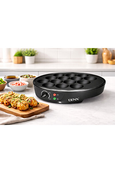 Denx Mini Pancake and Takoyaki Maker - Multi-Purpose Electric Cooking Dish fo...