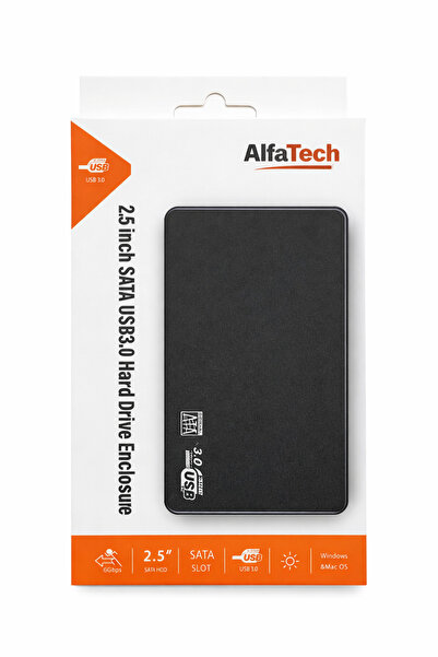Alfa Tech ALFATECH AT-HDD3 USB 3.0 2,5″ Harici HDD/SSD Kutu – USB 3.0 Taşınab...