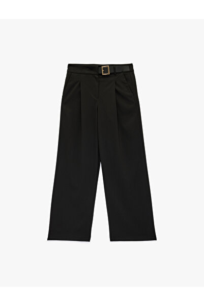 Koton Women'S Black Wide Leg Pants
