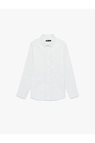 Koton Men'S White Men'S Shirts Ls Bsc