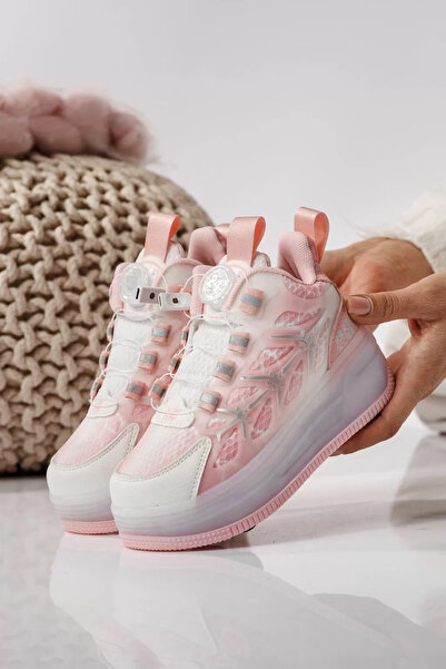 Zaira Adidasi cu role roz din material textil Helys #24395