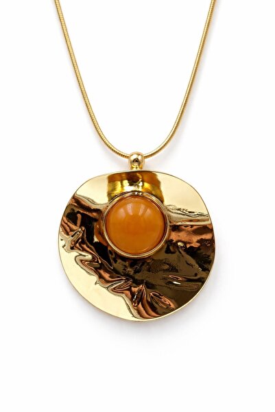 Jack Ferrero Luxury Sunburst Gold Steel Necklace