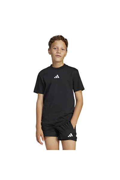 adidas Essentials Kids Black Round Neck T-Shirt