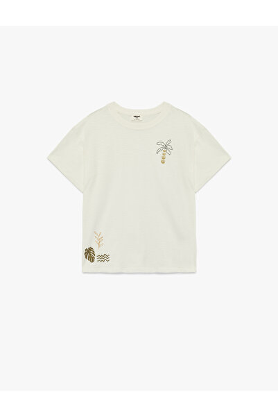 Koton Boy'S Ecru Oversize T-Shirt