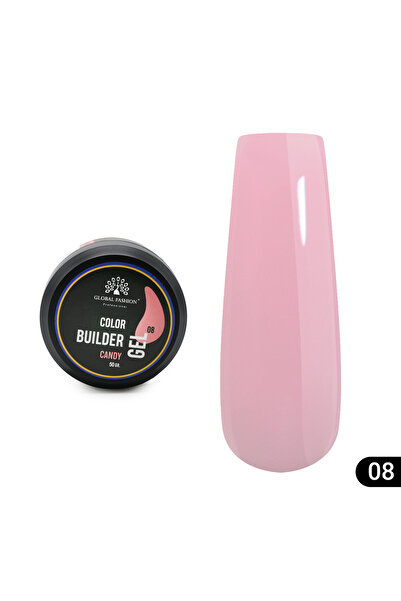 global fashion Gel pentru modelarea unghiilor 50 g, Color Builder Gel 08- Candy
