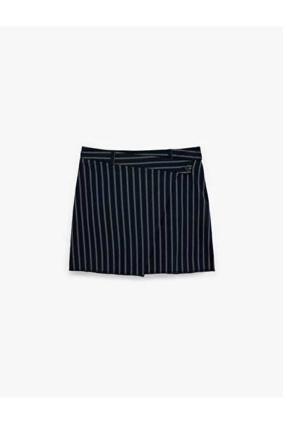 Koton Women'S Navy Stripe Striped Mini Skirt
