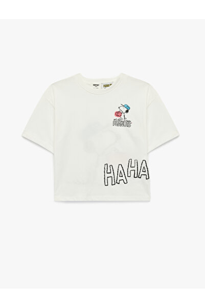 Koton Girl'S Ecru Licensed T-Shirt