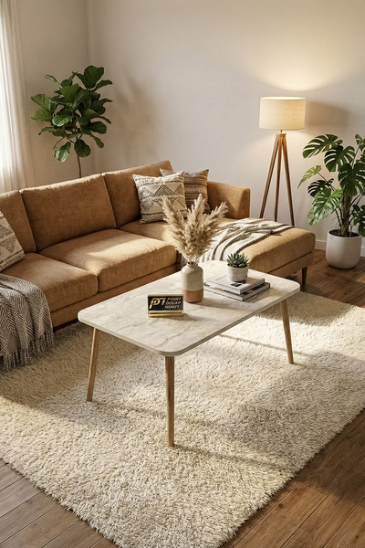 PDMPOİNT DOLAP MARKET Çınar Orta Sehpa - Traverten