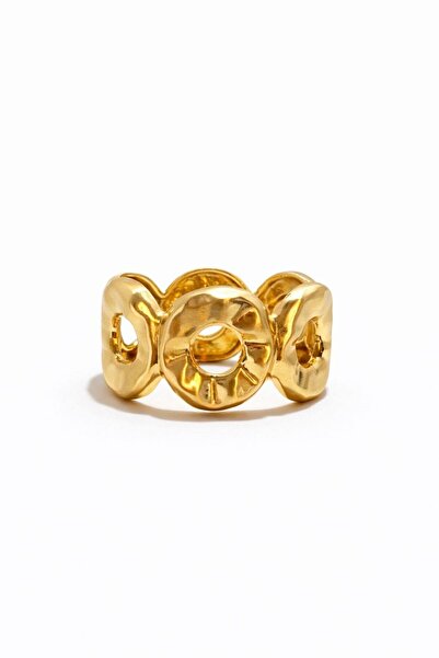Angelovia Modern Gold Color Thick Form Bracelet