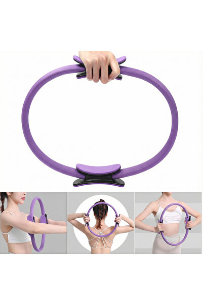 Rebuwo Pilates Çemberi Mor İç Bacak Kalça Sıkılaştırıcı Pilates Ring Ev Tipi Fitness Çemberi