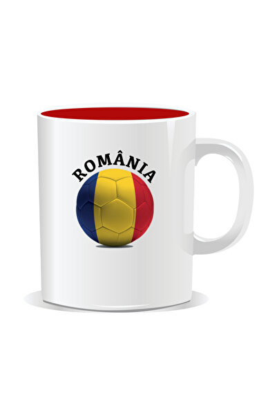 OEM Personalized mug with messages for Romanian fans, Tricolor soccer ball