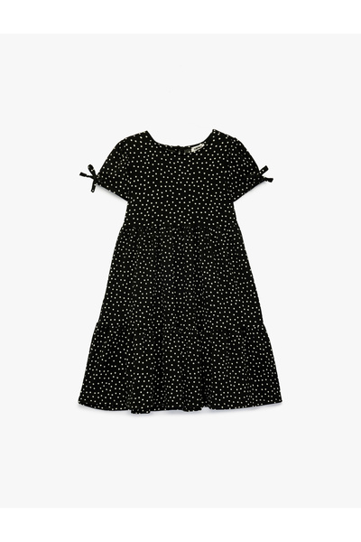 Koton Girl'S Black Design Polka Dot Dress